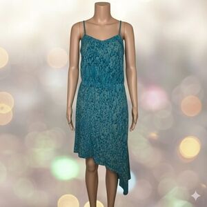 Southern Breeze Blue Asymmetrical Maxi Dress Women’s XL, Flowy Summer Style